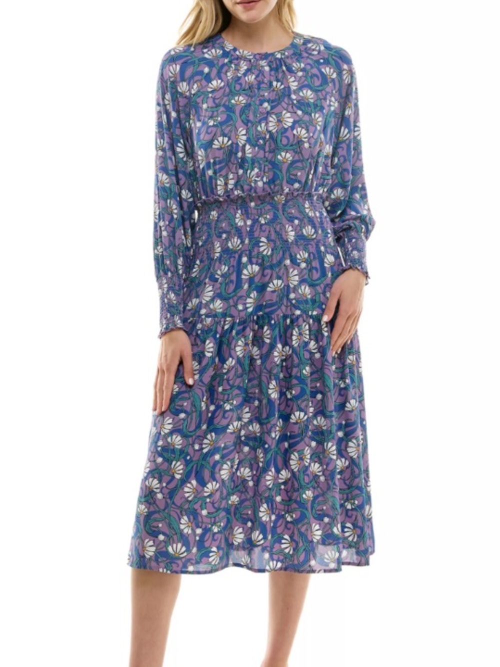 Nicole Miller Lora Long Sleeve Printed Dress size XL NWT